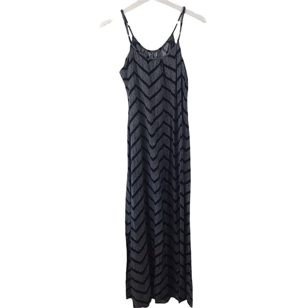 Merona maxi sleeveless dress black & white herringbone print‎ size M